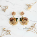 Handcrafted Brown Flower Statement Earrings