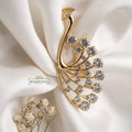 Golden Peacock Statement Ring with Crystal Stones