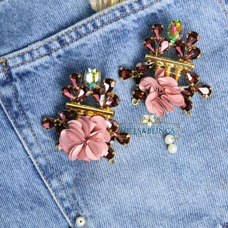 Hot pink Floral Drop Earrings