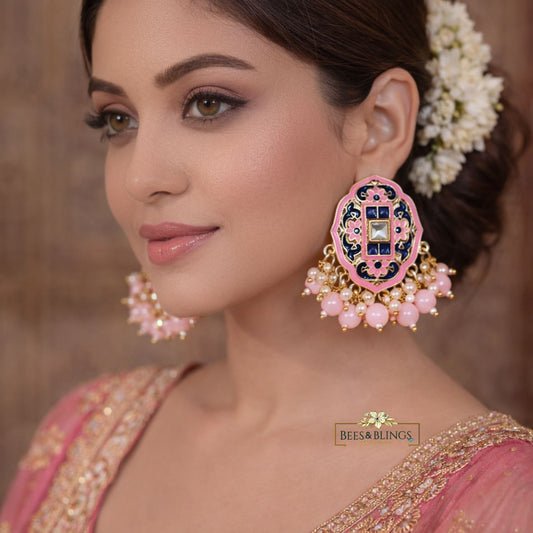 kundan ethnic stud earrings