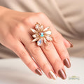 Pink Floral Statement Ring