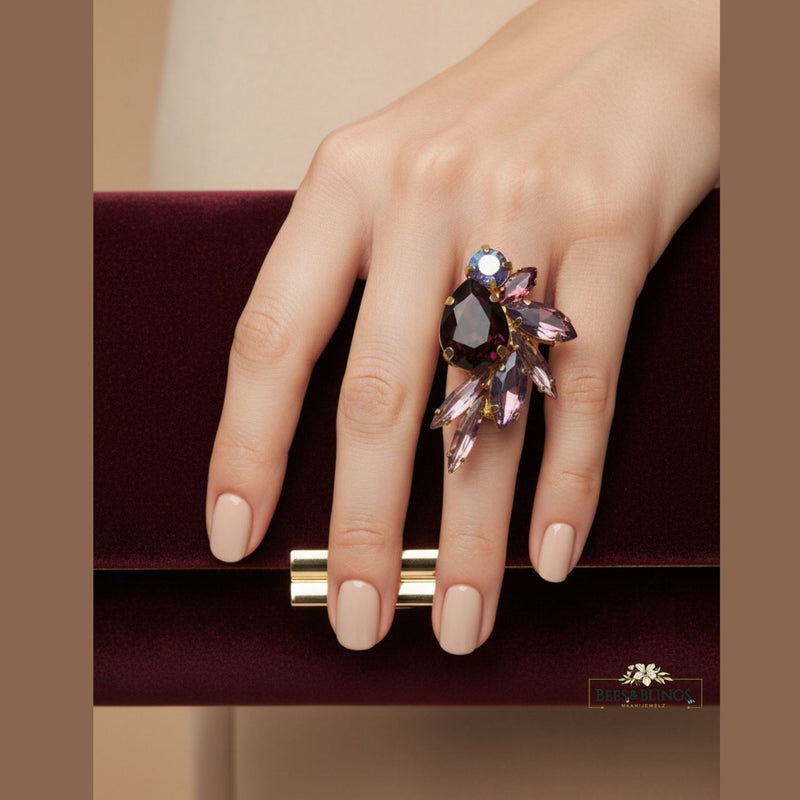 statement crystal ring