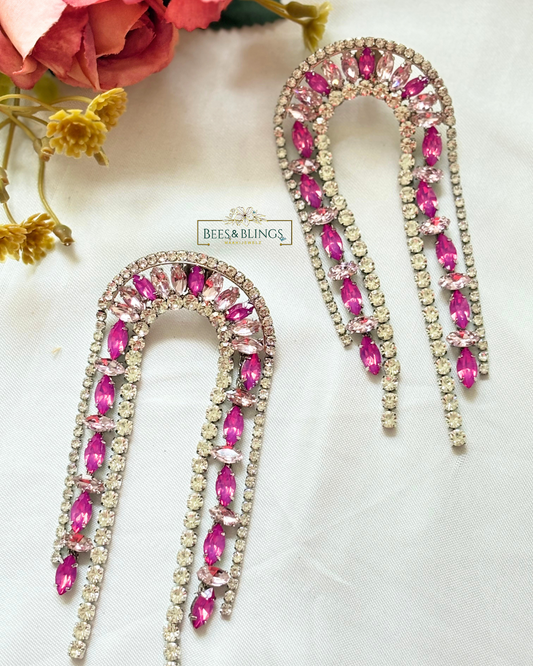 NOURA-PINK-DROP-STATEMENT EARRINGS
