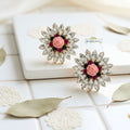 Pink-crystal-Statement-studs