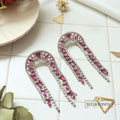 Pink Drop Tassel Earrings