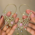 White Kundan Ethnic Earcuffs