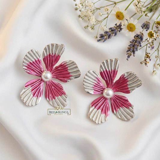 Pink Blossom Statement Earrings