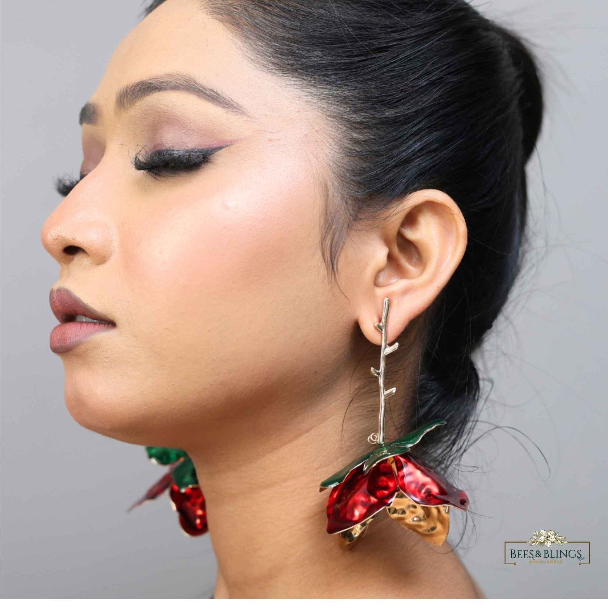 red-floral-statement-earrings