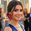red-floral-statement-studs