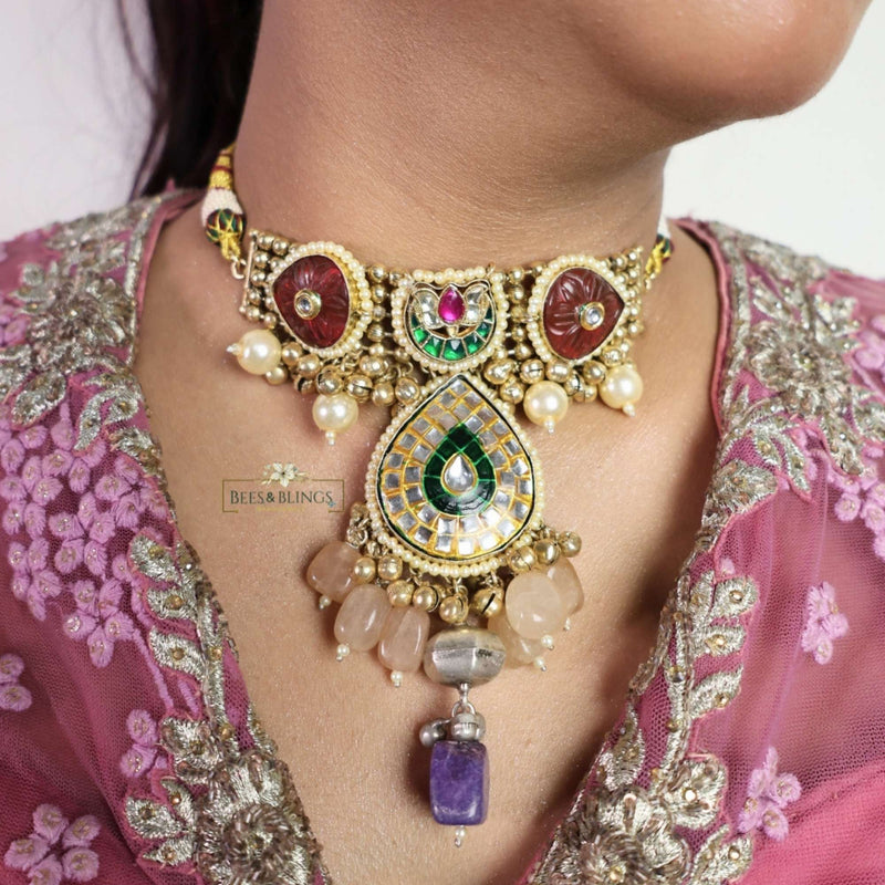Fusion kundan Choker necklace (Inayat)