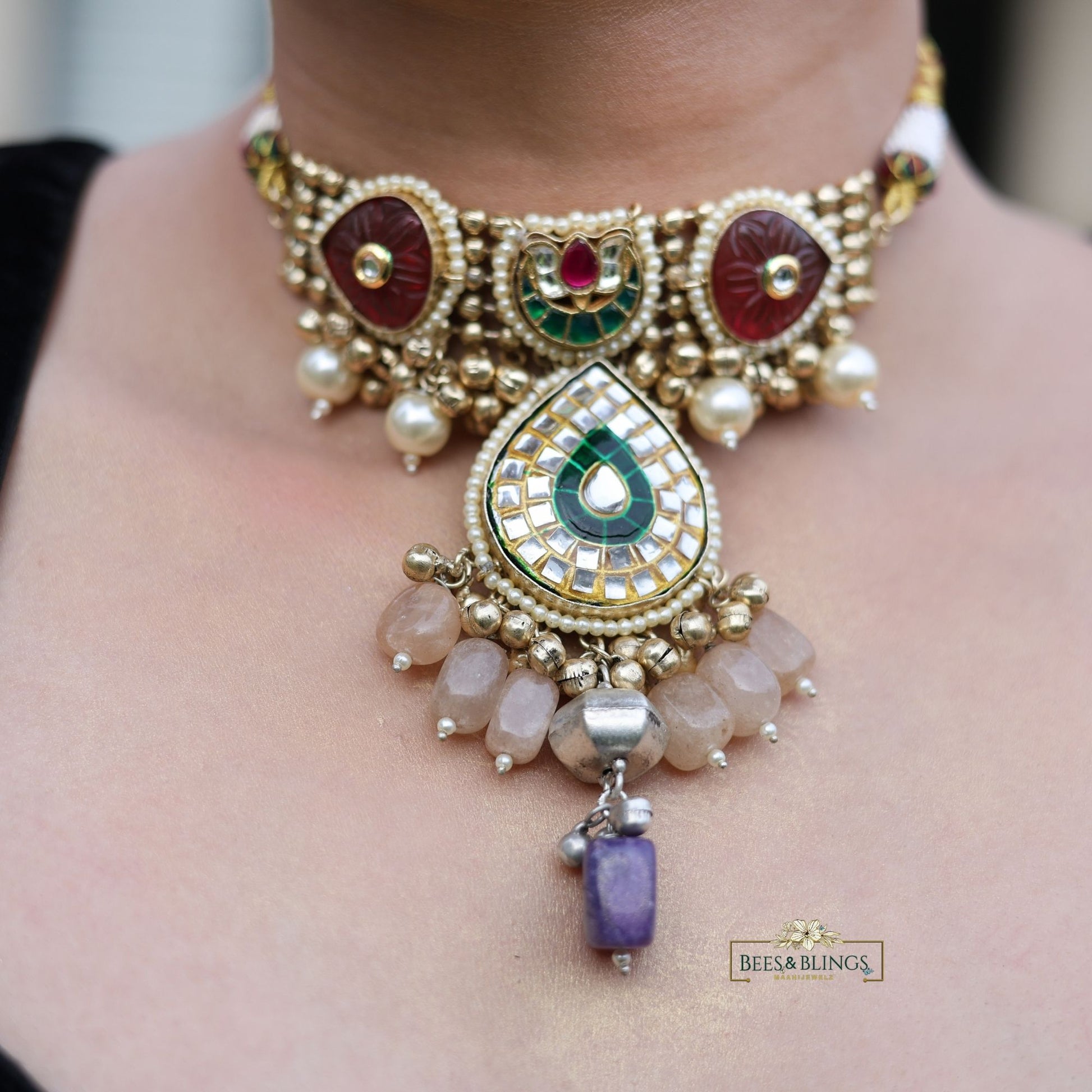 red-kundan-choker-necklace