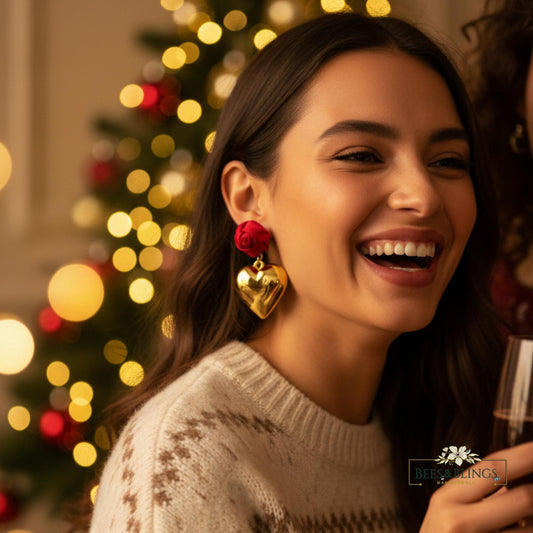 redheart-earrings-model