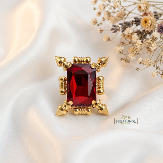 Red Party Statement Ring