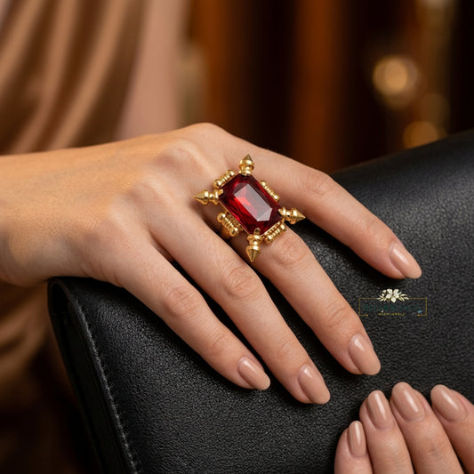 Red Party Statement Ring