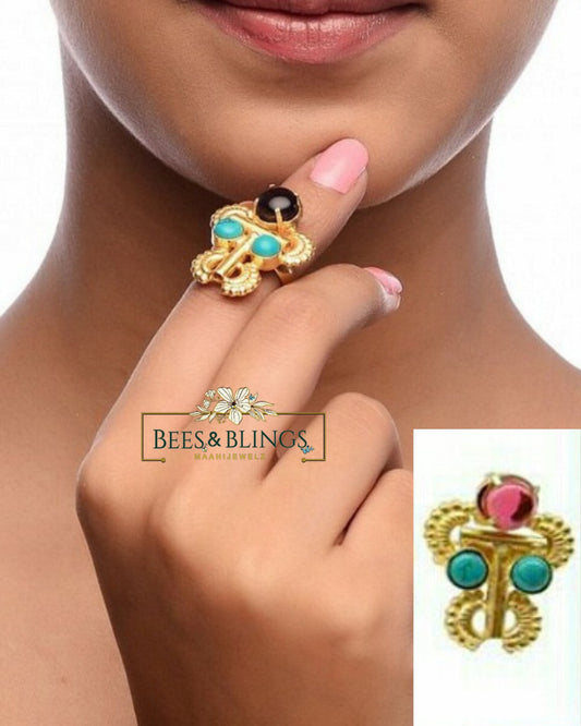RED gold plated ring