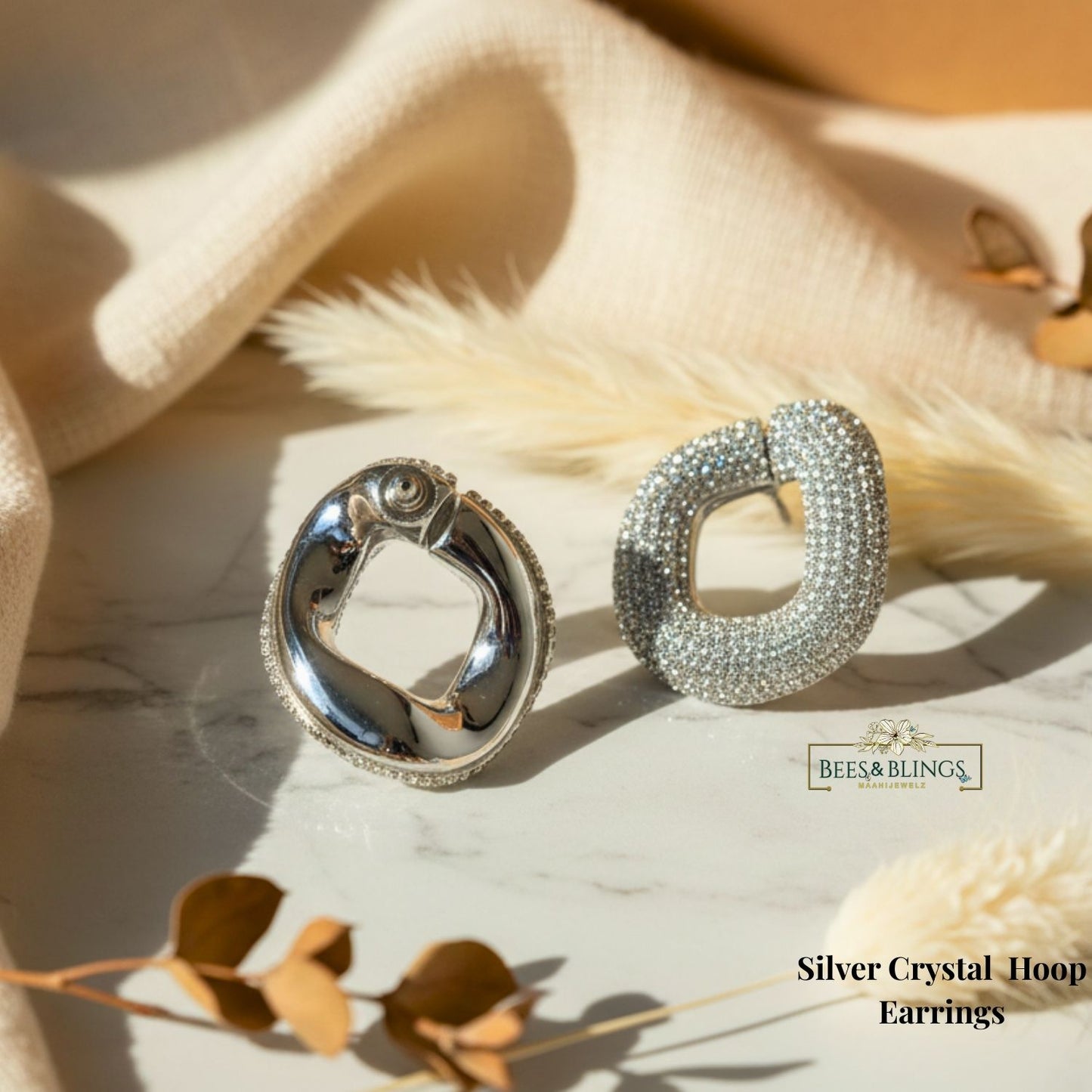 silver-Crystal-hoop-Earrings