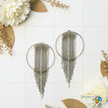 silver-Tassel-Statement Earrings