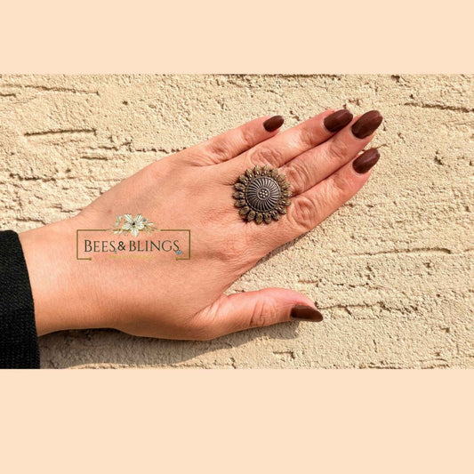 silver-golden-oxidised-ring