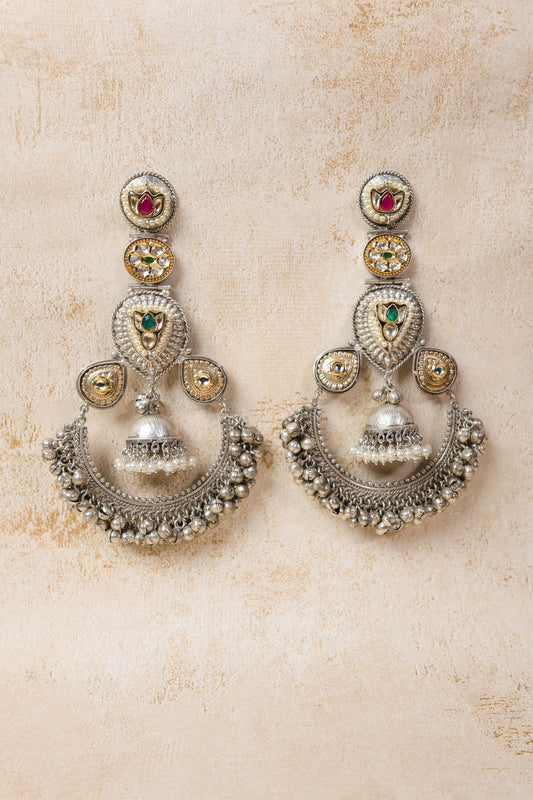 silver-kundan-ethnic-jhumkis