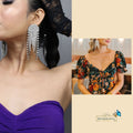 silver-rhinestone-Tassel-Earrings