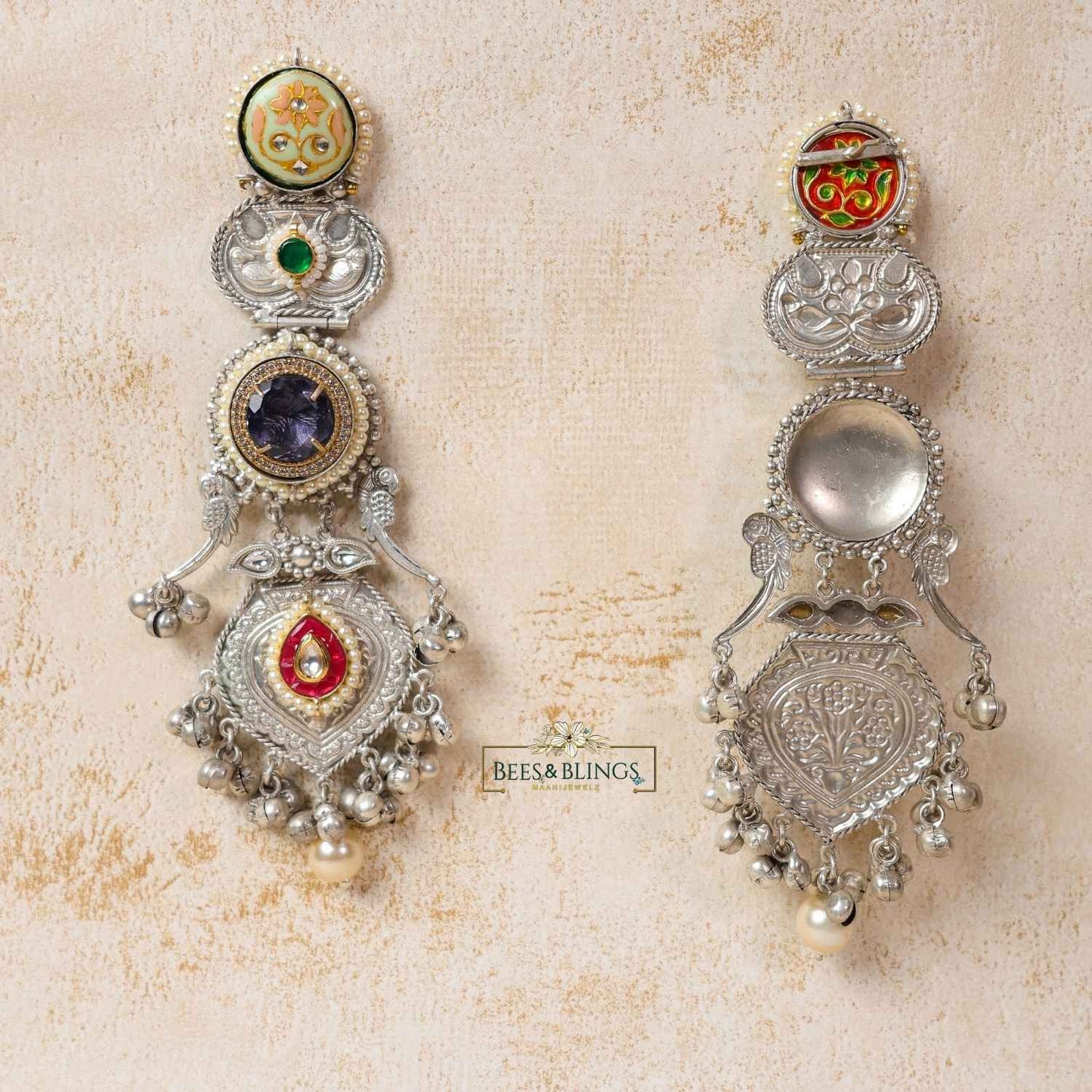 silver-silsila-wedding-jhumkas-front-back