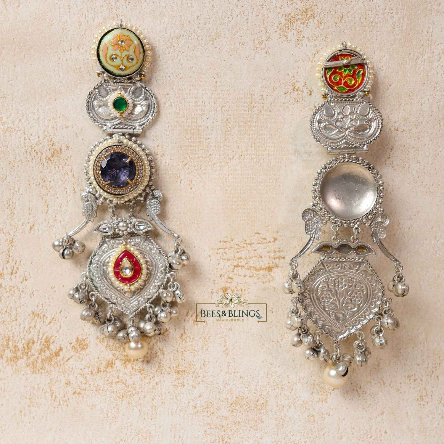 silver-silsila-wedding-jhumkas-front-back