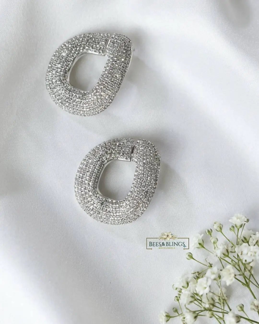 Silver Chunky Statement Earrings