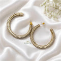 Silver Pearl Hoop Earrings | Gold-Plated Statement Hoops for Women
