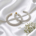 Silver Pearl Hoop Earrings | Gold-Plated Statement Hoops for Women