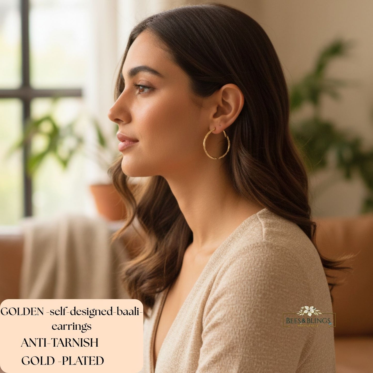 Golden everyday Hoop Earrings
