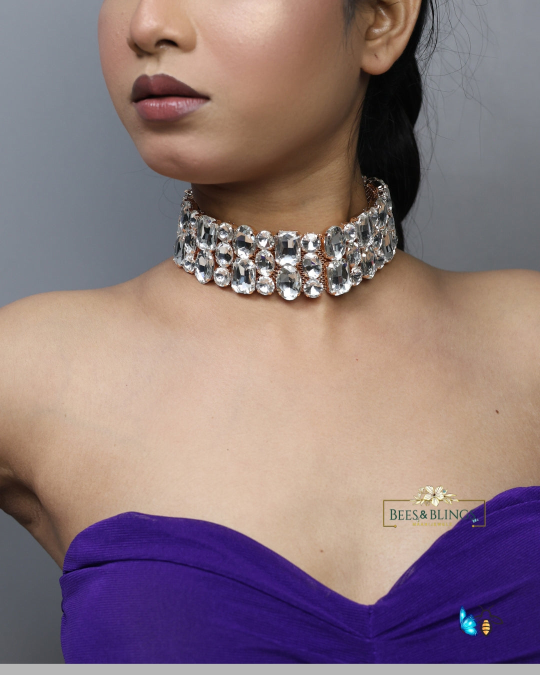 partywear-glass stone-choker-necklace