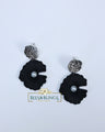 black statement earrings
