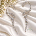 Silver Crystal Chain Drop Ear Cuff
