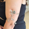 Silver floral Arm cuff