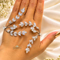 Crystal Leaf Palm Ring – Statement Hand Harness