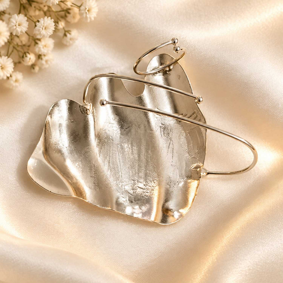 Silver Palm Cuff Accessory