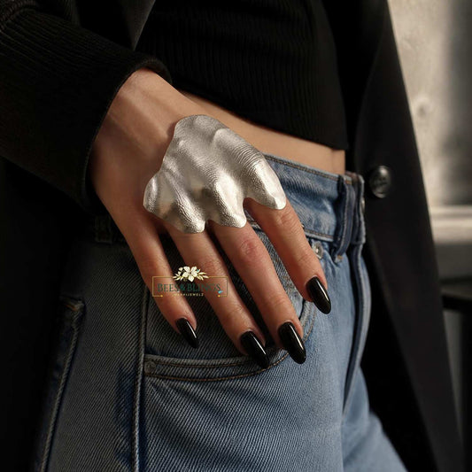 Silver Palm Cuff Accessory