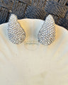 Silver Crystal Teardrop Statement Earrings