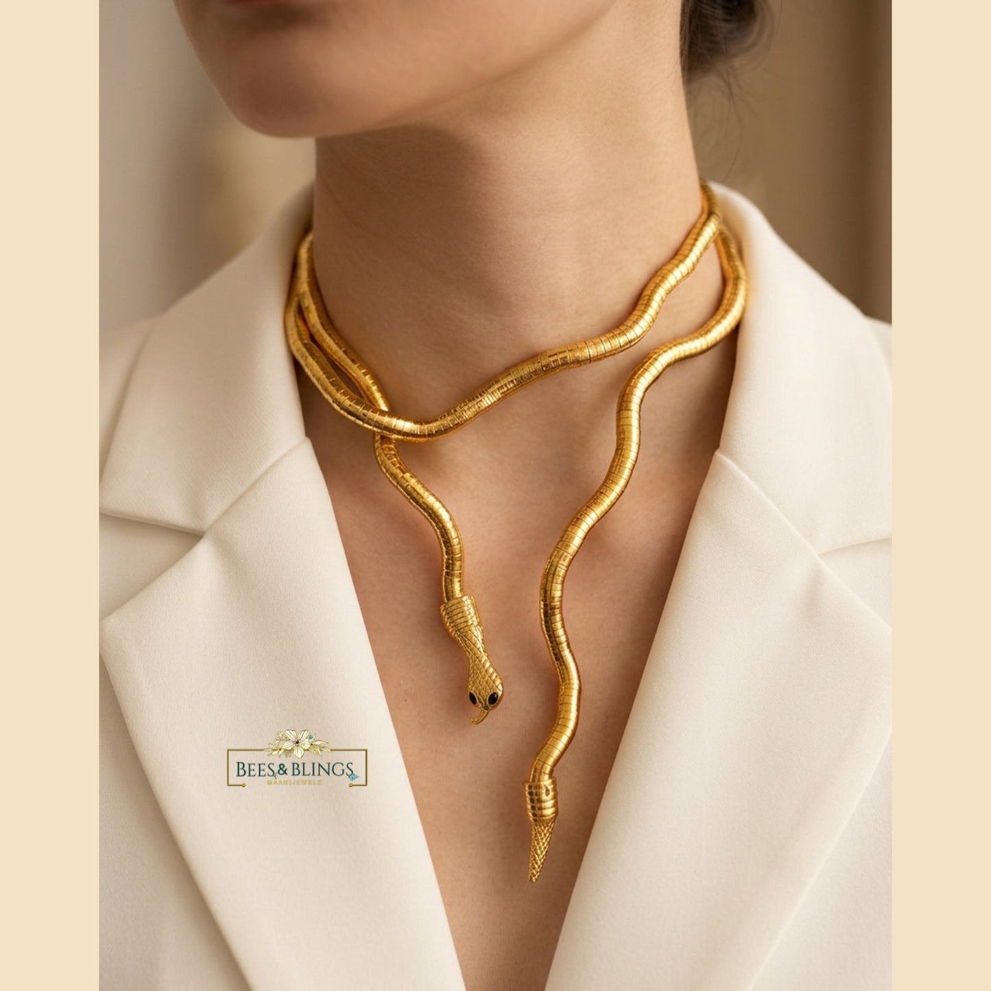 Gold Snake Choker Necklace
