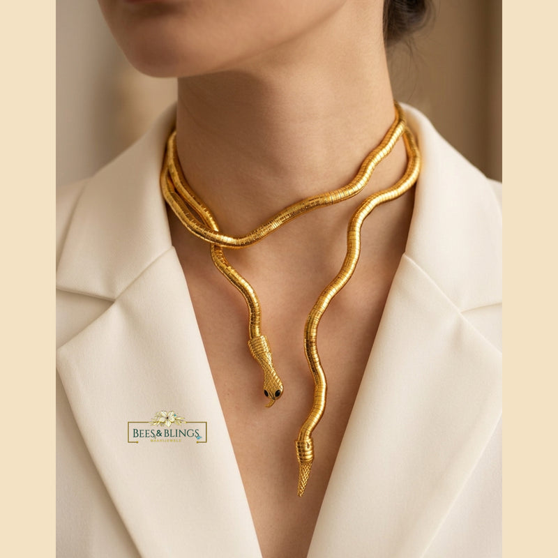 Gold Snake Choker Necklace
