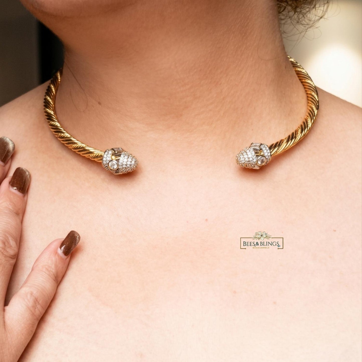 Golden Collar Statement Necklace