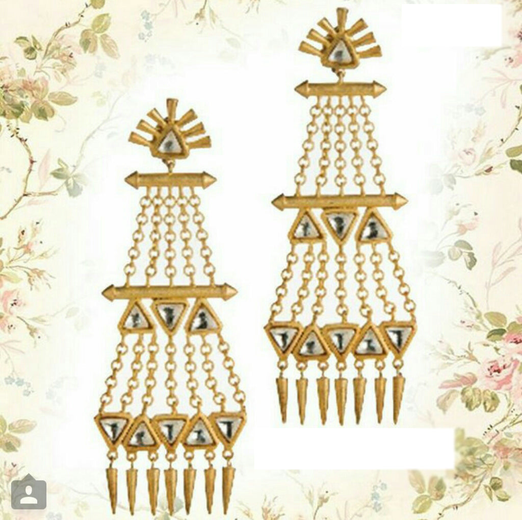 golden kundan tassel earrings