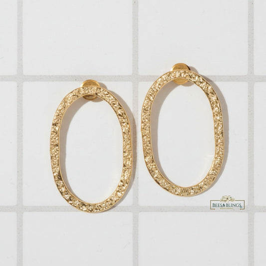 goldplated hoop statement earrings
