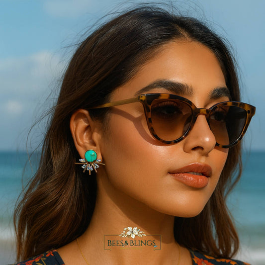 turquoise-party-stud-earrings