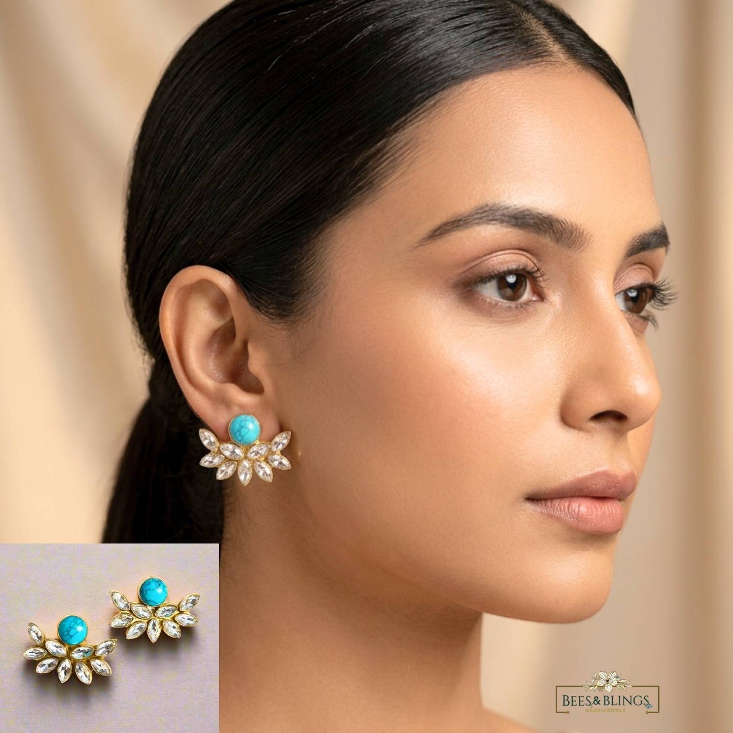 Ferozi Kundan Statement Studs