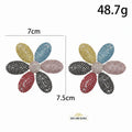 Multicolour floral statement studs