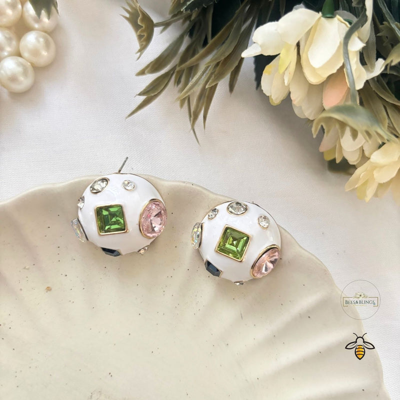 Enamel-Stud-statement-Earrings