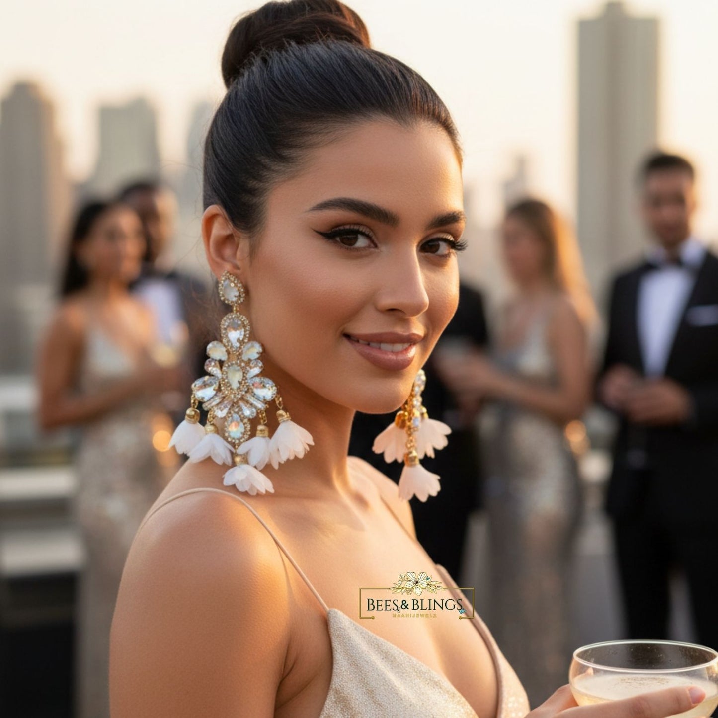 white-floral-statement-earrings