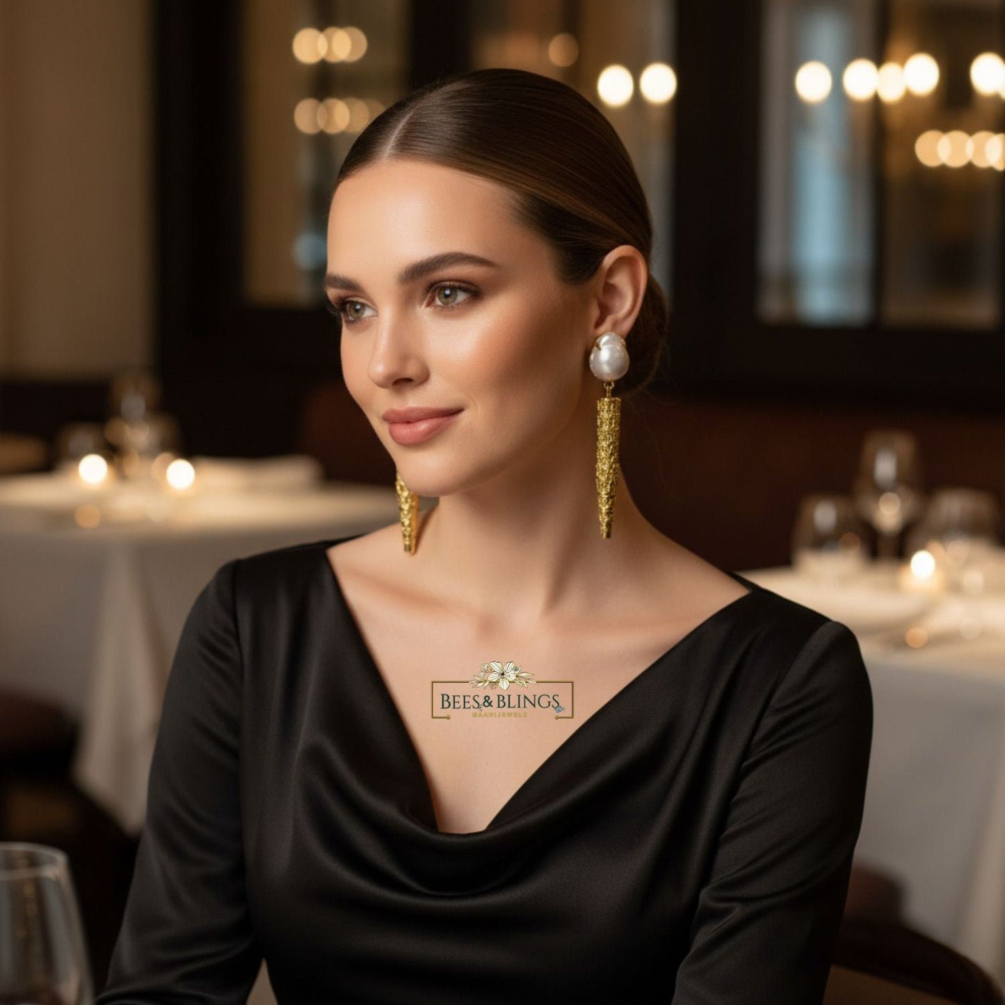 Black Party Drop Earrings