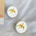 White Enamel Bird Stud Earrings